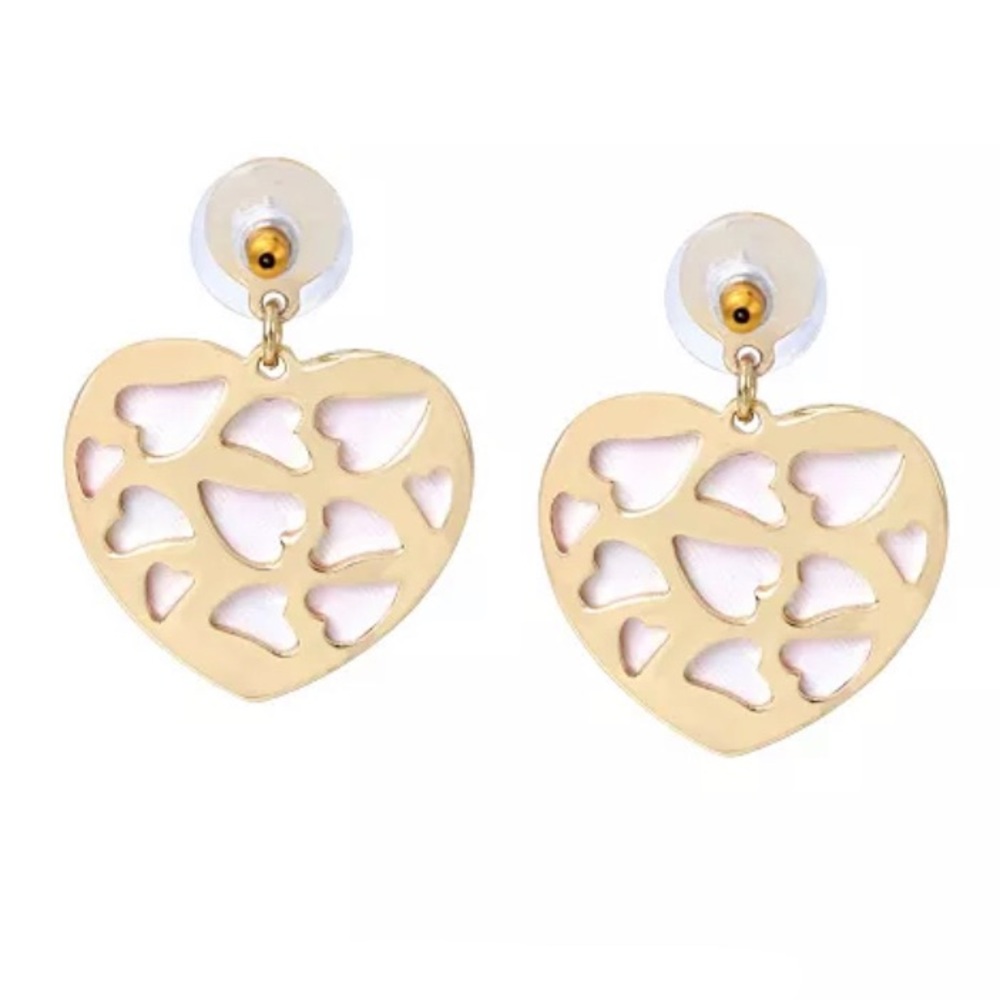 NWT $55 Betsey Johnson XOX Heart Drop Valentines Day Earrings - Picture 3 of 9